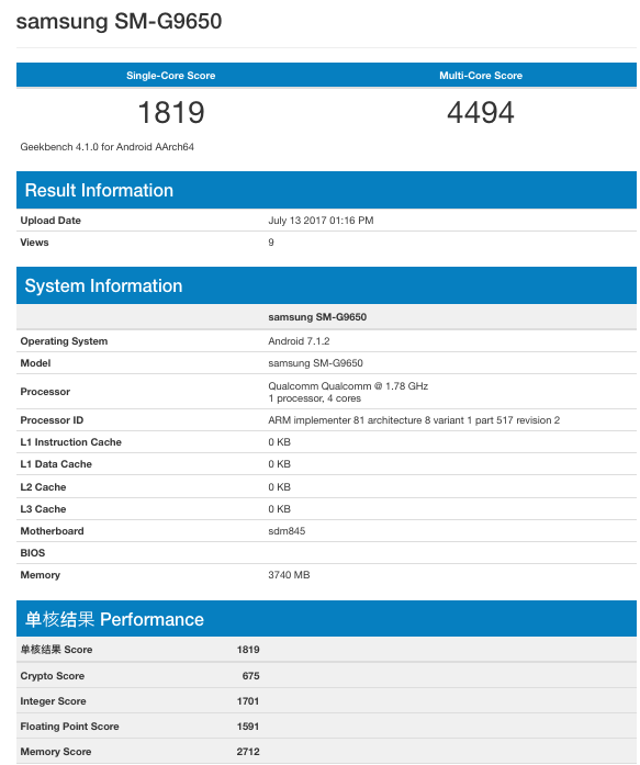 geekbench 5 samsung s8