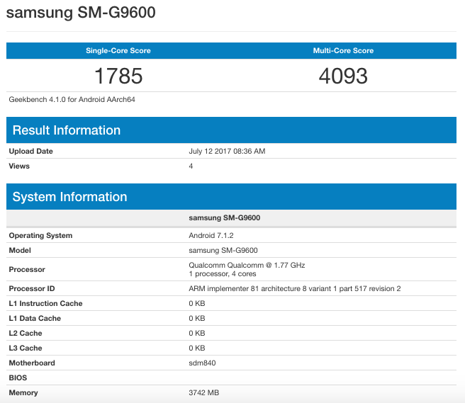 Samsung S8 Mini benchmark